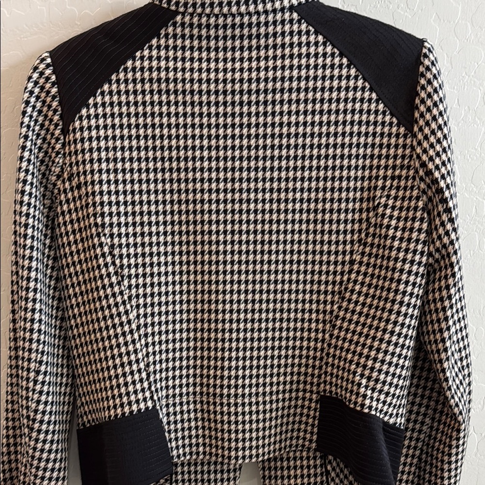White House Black Market Houndstooth Zip-Up Jacket size 14 - Picture 9 of 13